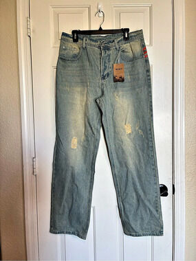 MANLY Men's Blue Relaxed Jeans NWT